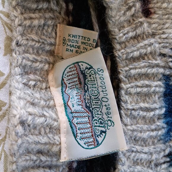 Vintage men's medium wool grandpa grunge sweater heavy deer rustic 90s cottageco - Picture 2 of 2